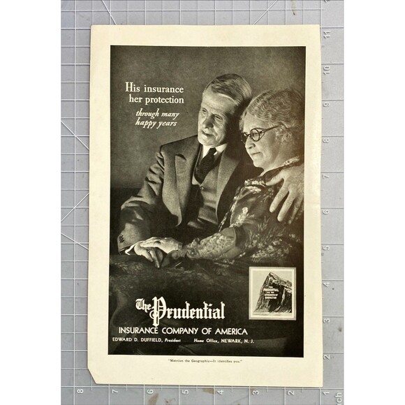The Prudential "His insurance her protection through many Happy Years" Ad 1938 - Picture 2 of 3